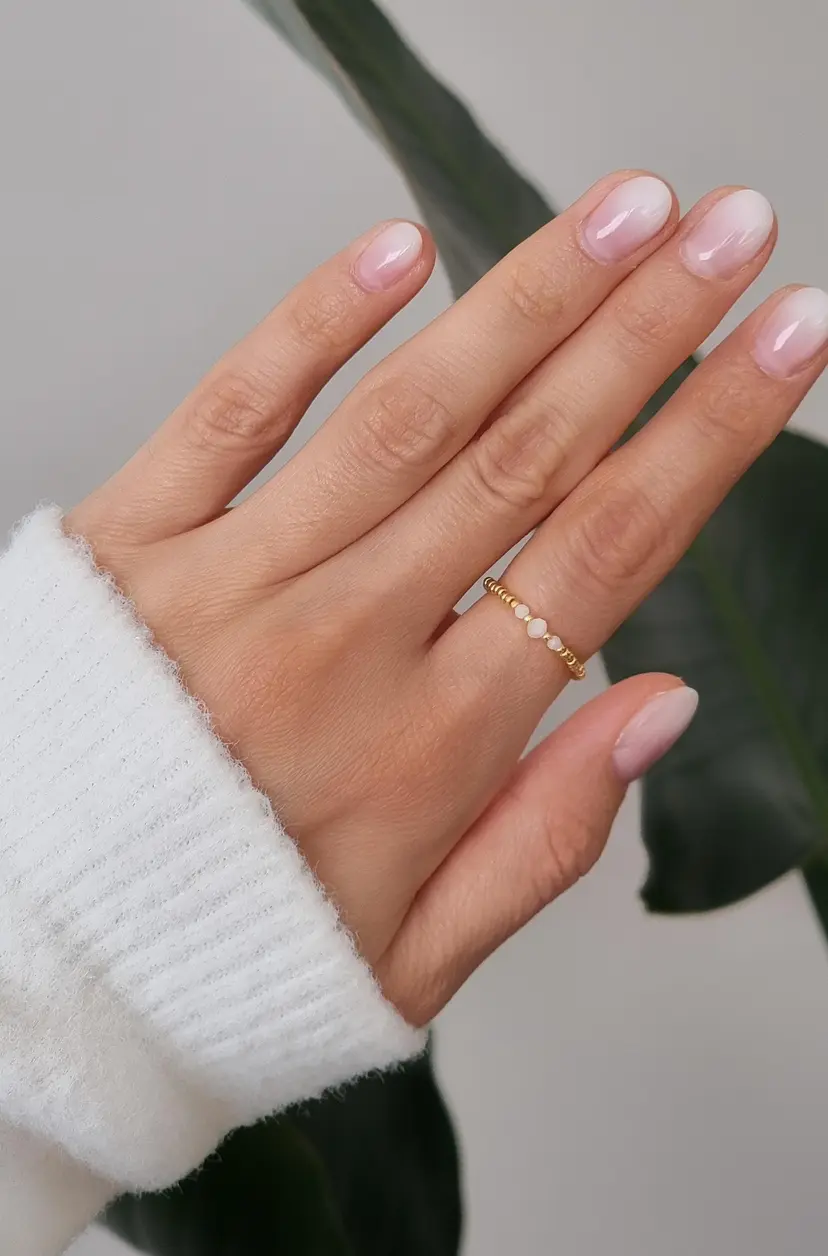 Delicate moonstone elastic beaded ring with gold-plated Miyuki beads 1.5 mm